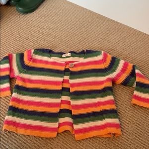 Rainbow stripe cotton cardigan sweater 🧶